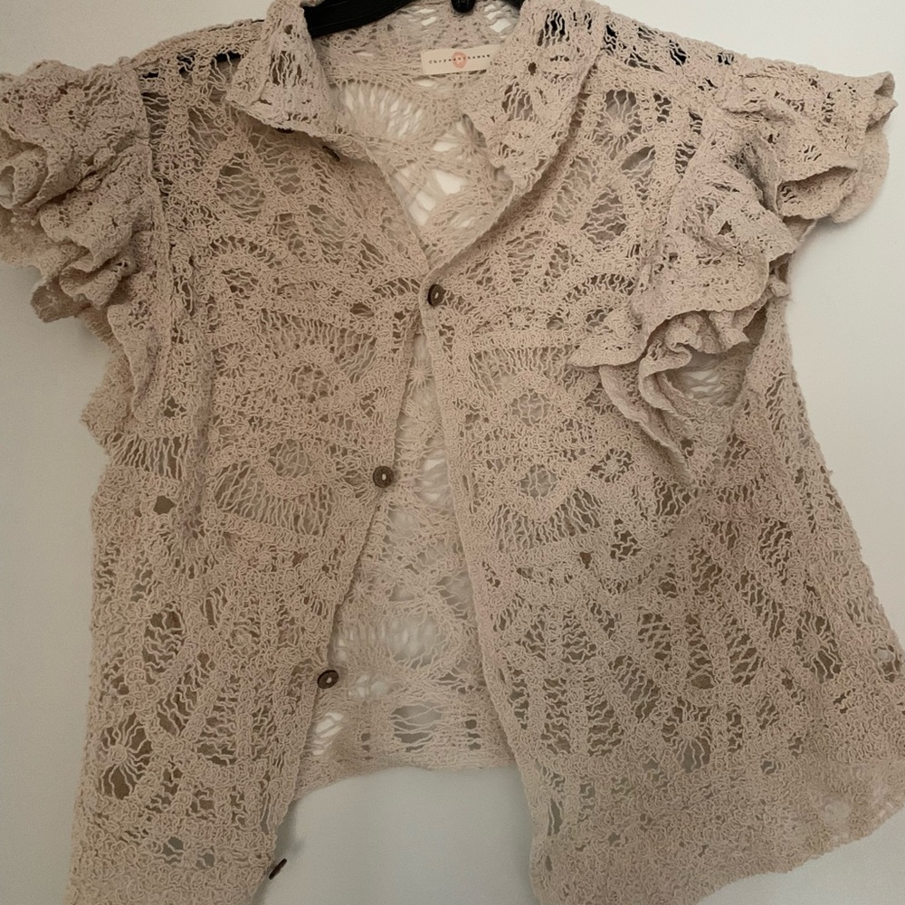 Crochet puff sleeve top